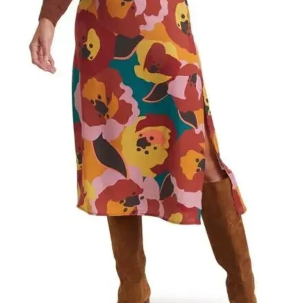 Marine Layer Ryan Skirt Lightweight Slip Midi Exploded Floral Multicolor NWT 14